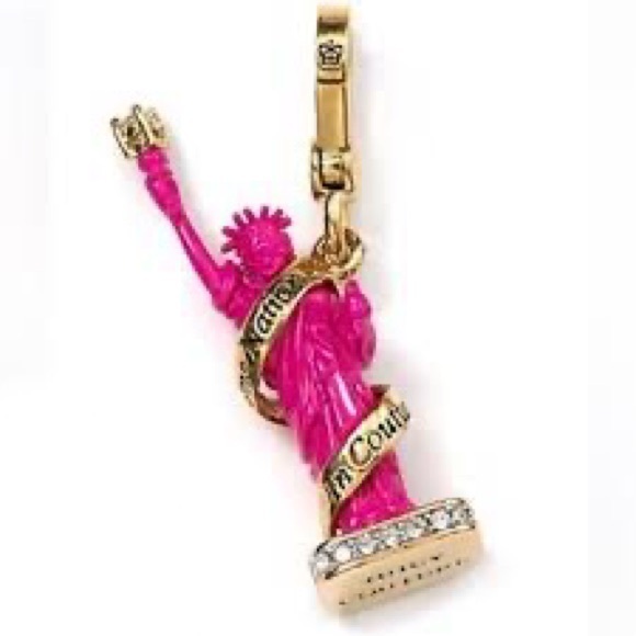 NEW Y2K VINTAGE JUICY COUTURE HOT Pink Statue of Liberty CHARM NEW YORK RARE